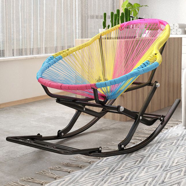 Iron Base Modern Rocking Chair Leisure Lounge Lazy Chair for Balcony