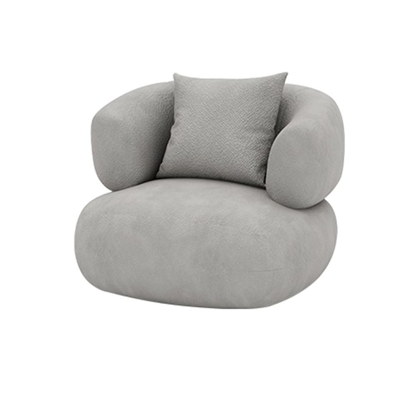 Wool Contemporary Sloped Arm Sofa Curved Sofa for Living Room, Apartment