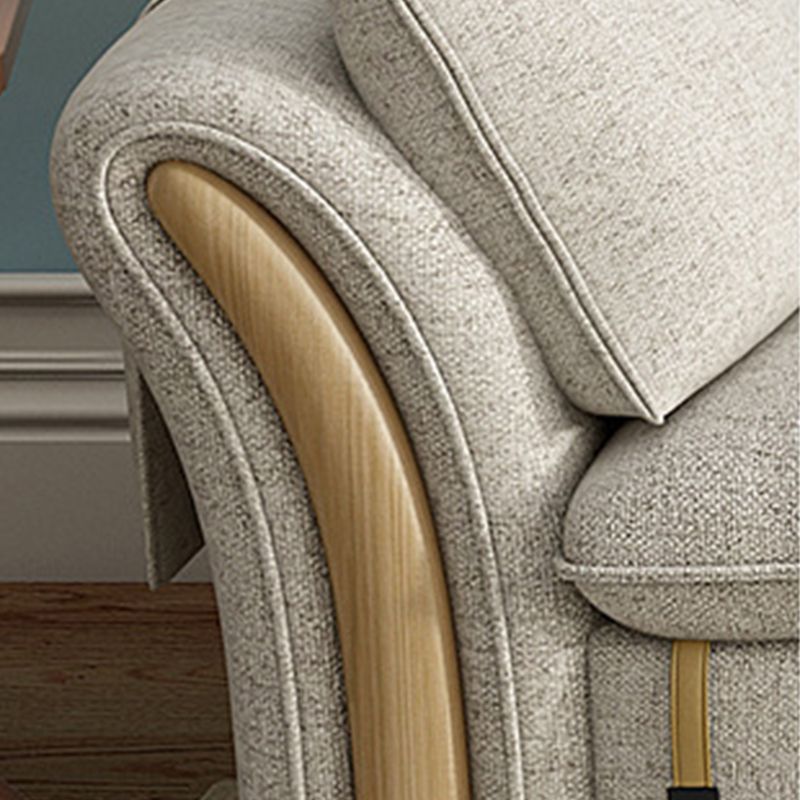 Fabric Ottoman Included Sectional Sofa Slipcovered Flared Arm Sectional