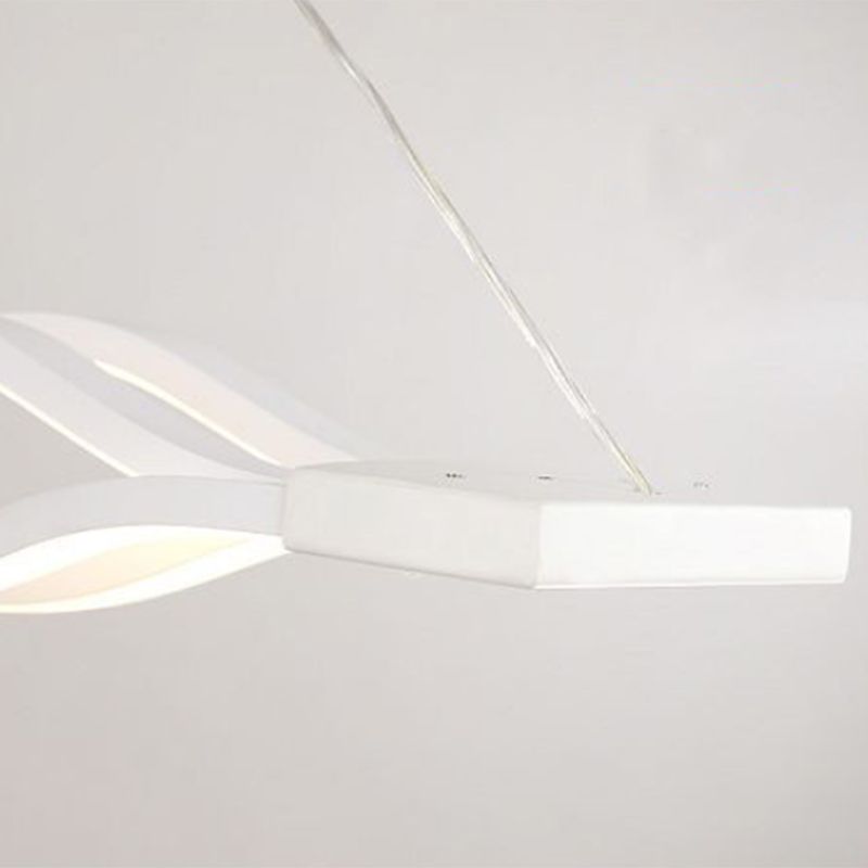 Simple Waving Hanging Island Light Metal LED Dining Room Island Ceiling Light