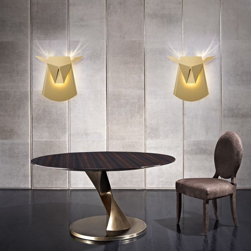 1-Light Geometric Wall Lighting Ideas Modern Style Metal Wall Mount Light Fixture