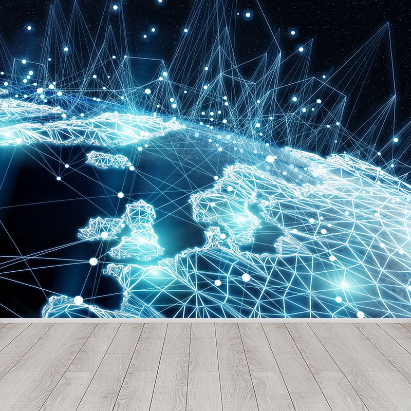 Abstract Pattern Wall Mural Dark Color Contemporary Wall Covering for Living Room