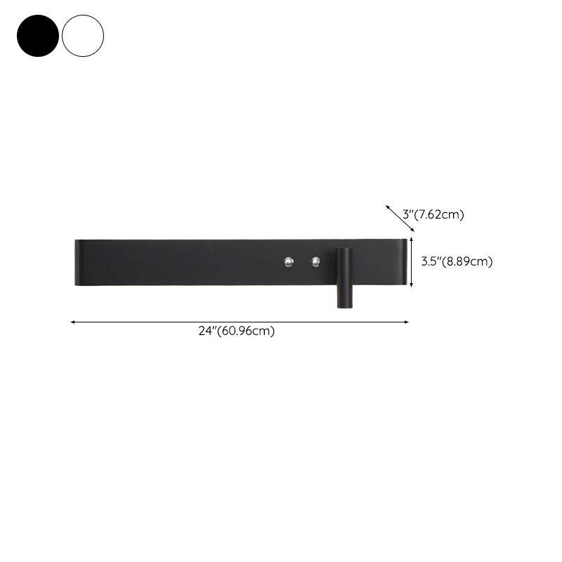 Modern Single White/Black Wall Mounted Sconce Metallic LED Wall Light