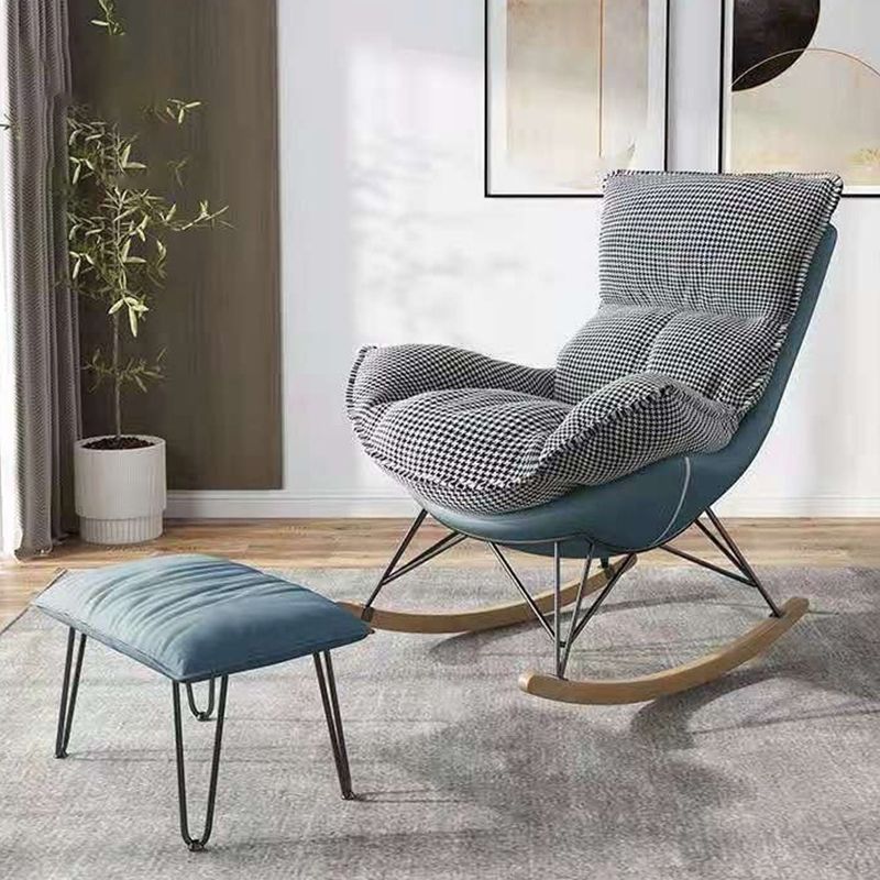 Modern Rocking Chair Upholstered Button-Tufted Glider for Living Room