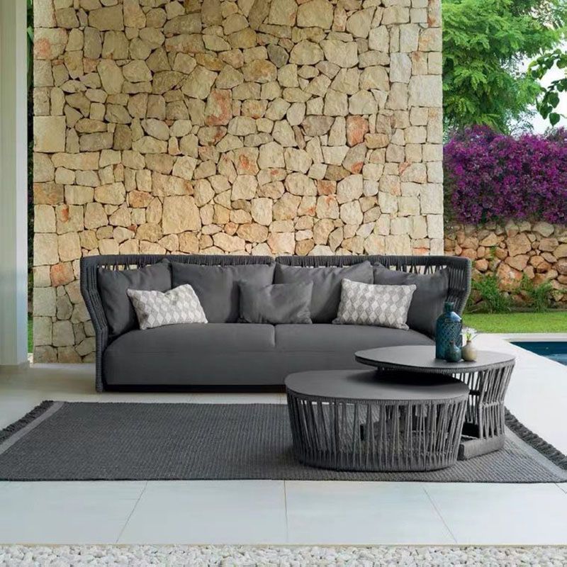 Tropical Patio Sofa Water Resistant Rattan Outdoor Patio Sofa