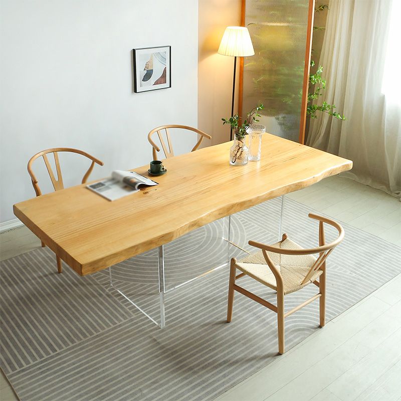 Modern 1/2/3/4 Pieces Rectangle Dining Set Solid Wood Dining Table with Chairs