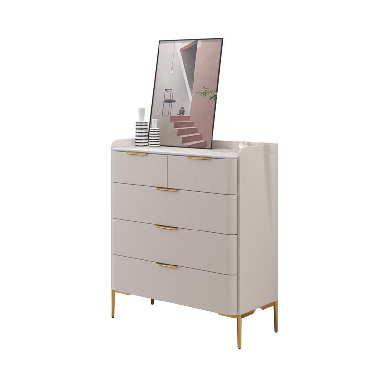 15.6-inch Width Stone Storage Chest Classic Glam Dresser with 4/5 Drawers