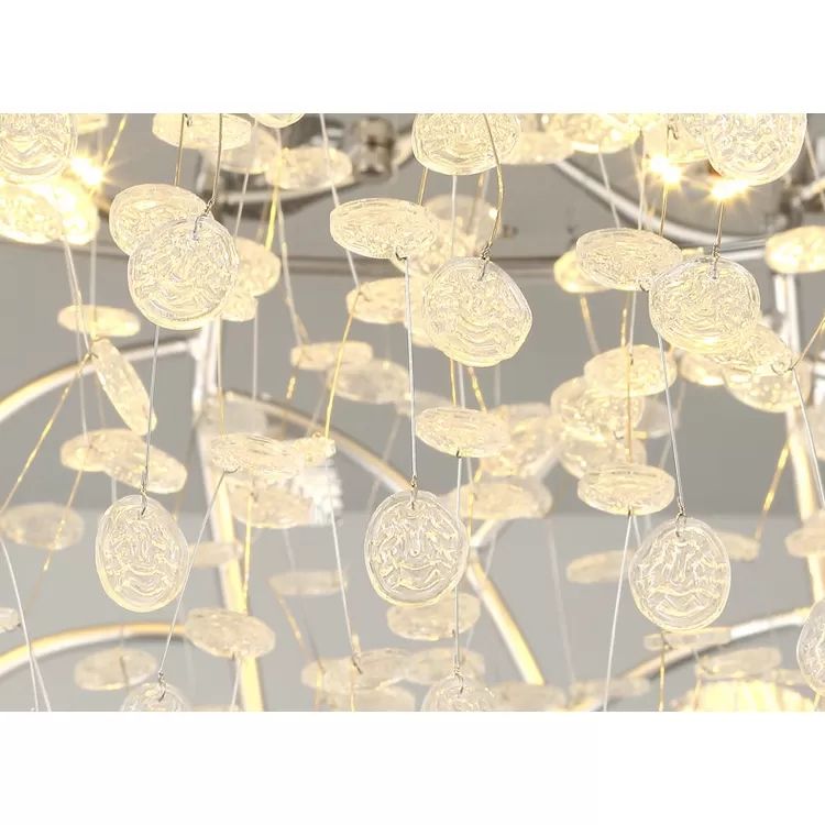 Plafonnier chromé romantique avec feuille et perle de cristal, plafonnier en métal pour chambre à coucher