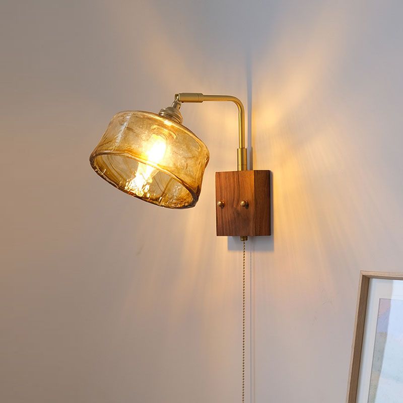 Contemporary Wall Sconce Armed Sconce Lighting with Glass for Bedroom