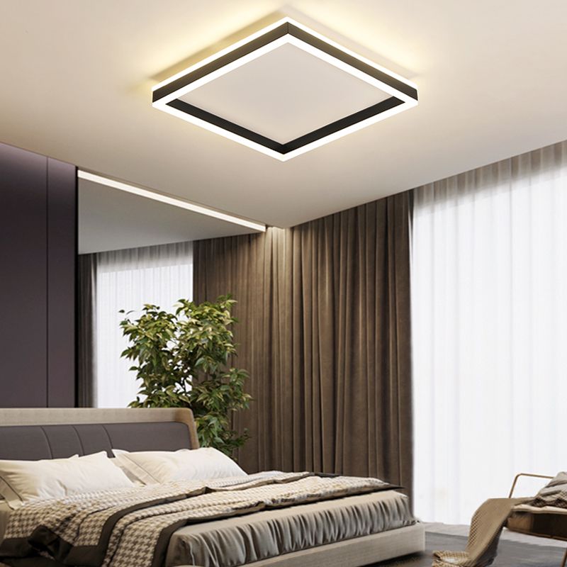 Luminaires de plafond encastrés de simplicité de lumière montée par plafond noir de LED pour le salon