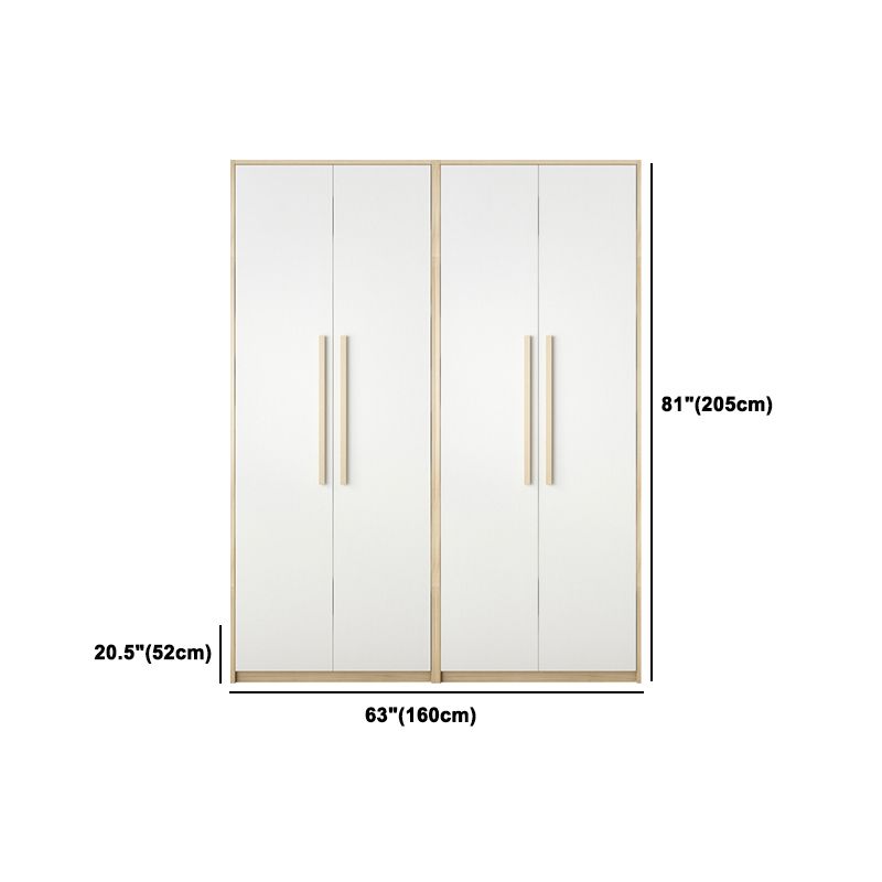Modern Style Home Wardrobe Armoire Solid Wood and Engineered Wood Wardrobe Cabinet
