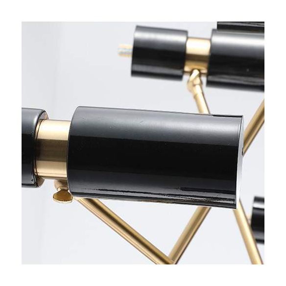 Cylinder Hanging Lamp Nordic Metal Up and Down Black Chandelier Light for Living Room