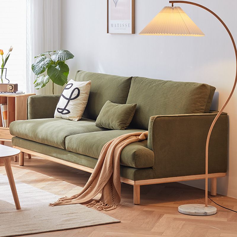 Stationary Slipcovered 3-seater Square Arm Pillows Modern Sofa