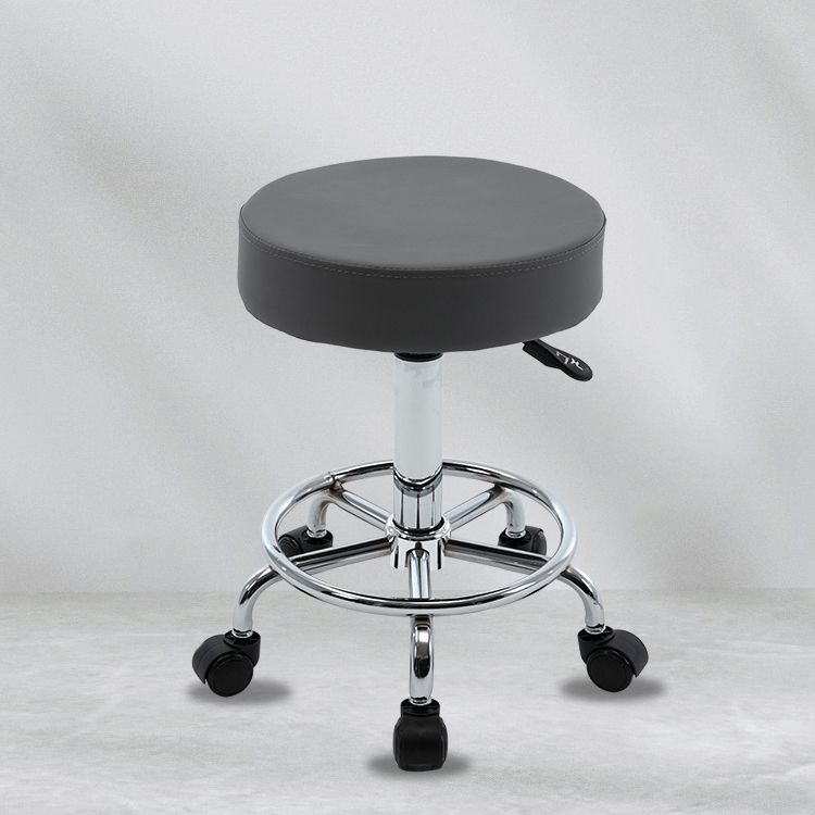 Sgabello da bar in pelle senza braccia moderna regolabile con base in metallo