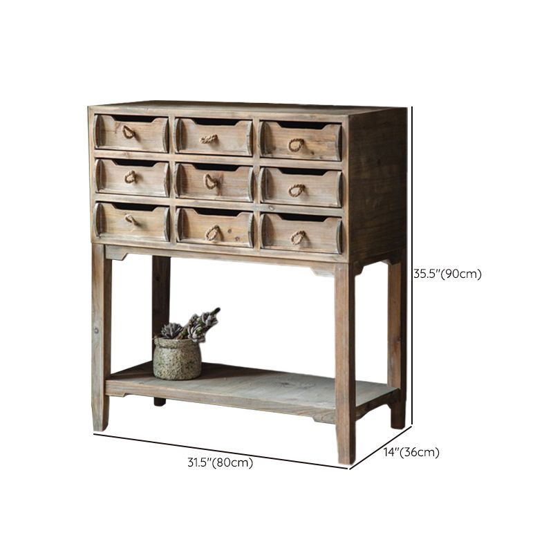 Traditional Solid Wood Double Dresser Horizontal Storage Chest Dresser for Bedroom