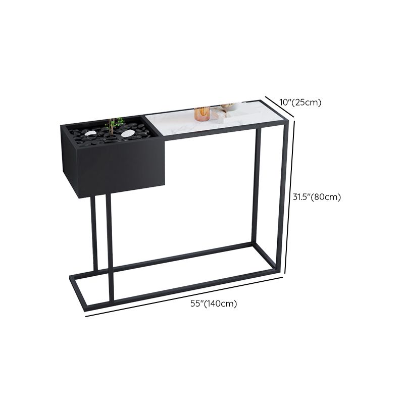 Contemporary Black Console Table Rectangle Console Sofa Table for Hall