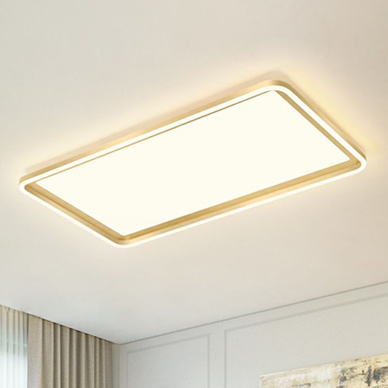 Rechthoekige zitkamerplafondlamp Acryl minimalistische LED-inbouwarmatuur in goud