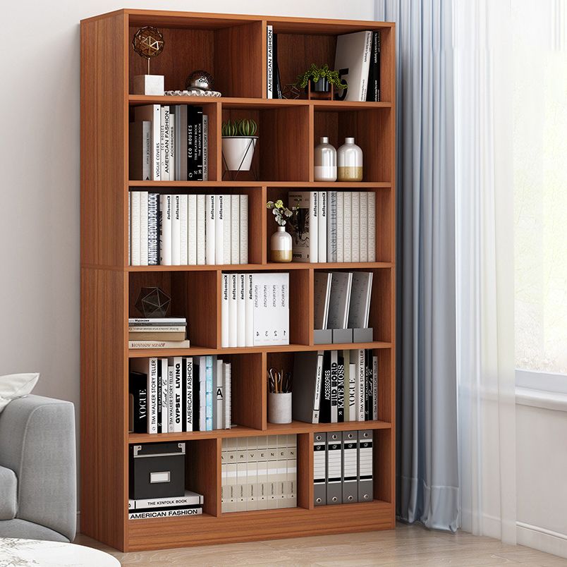 Closed Back Bookcase Contemporary Style Bookshelf for Home Office Study Room
