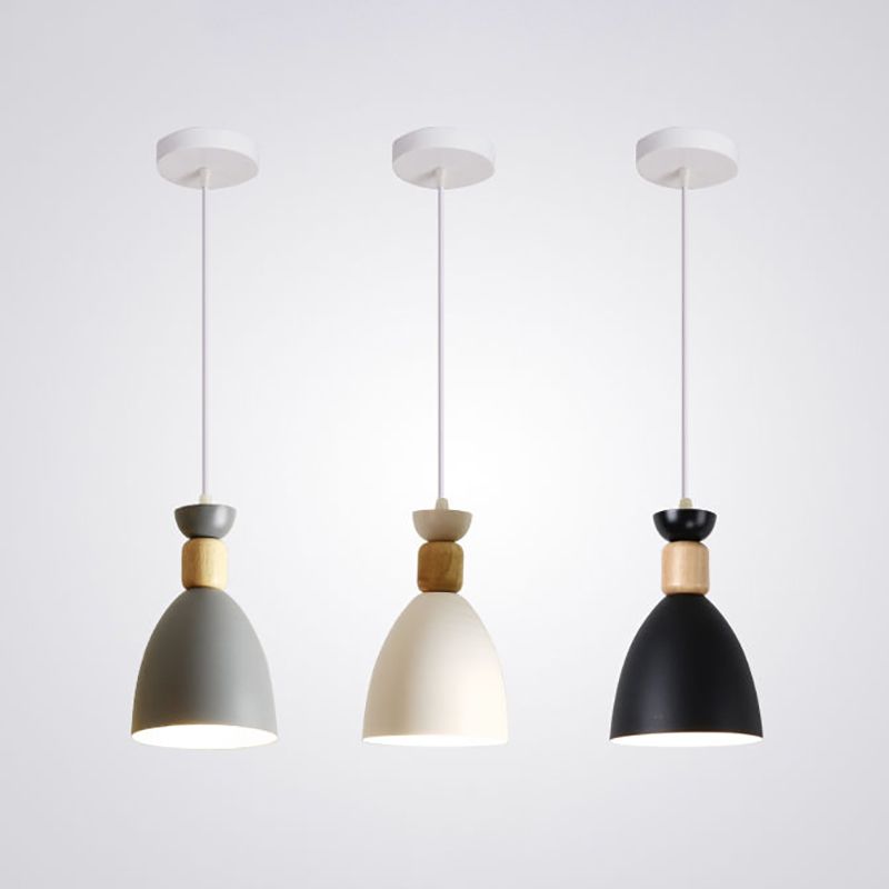 Bowl Shade Hanging Lighting Modern Macaron Style Metal 1 Light Hanging Lamping For Shop