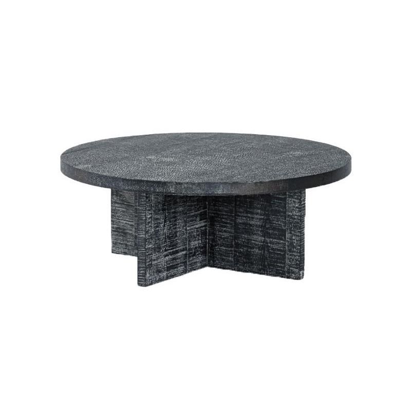 Contemporary Wooden Coffee Table Round Espresso Wood Cocktail Table