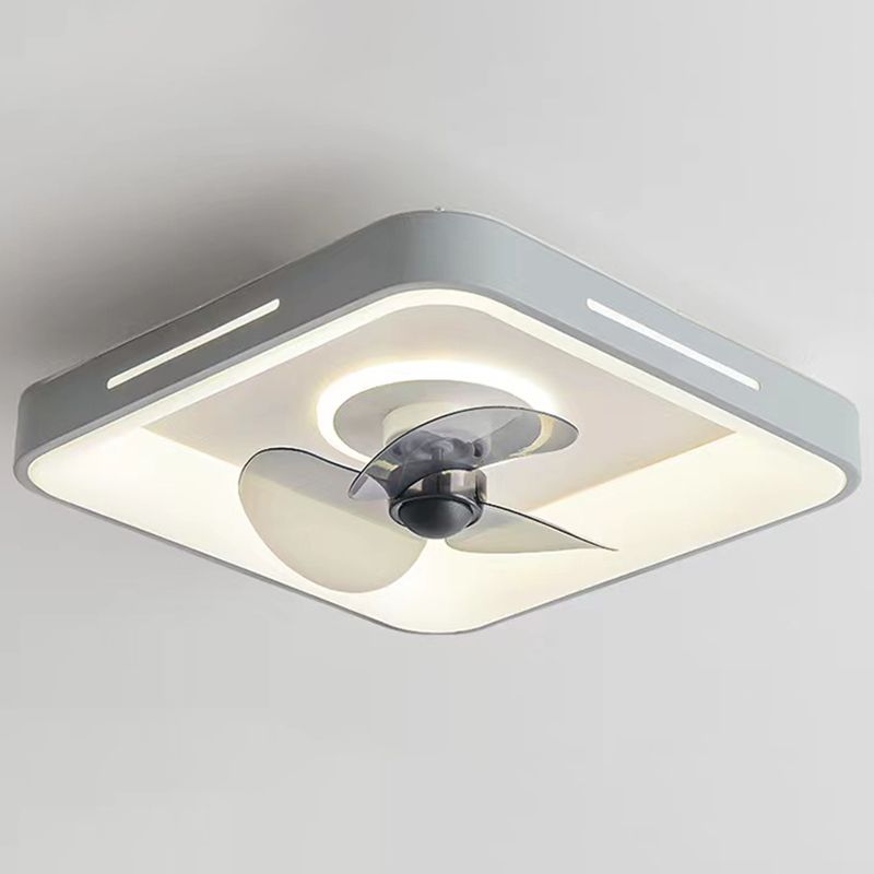 Metal Geometric Ceiling Fan Lights Modern Style 2 Lights LED Flush Light