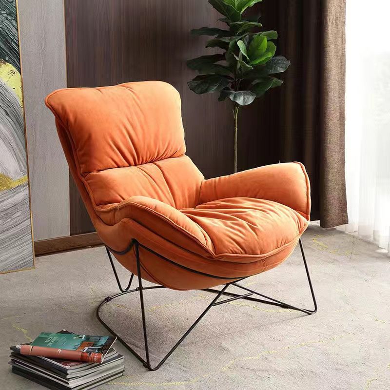 26.77" L x 37.40" W x 34.64" H Reclining Armless Lounge Chair with Sewn Pillow Back