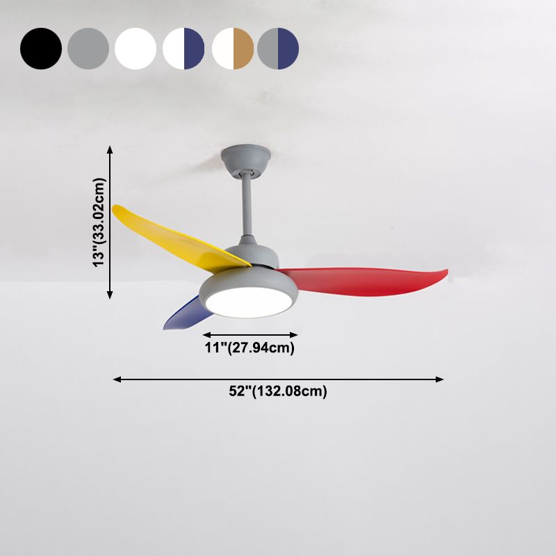 Luz de ventilador redondeo de dormitorio Luz de la sala de estar de metal LED Semi Flush Techo de techo de montaje