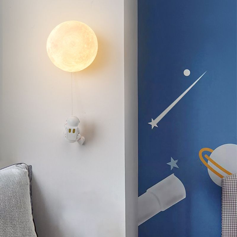 Cartoon Style Wall Light Ball Shape Wall Lamp for Children's Room (Included Doll)