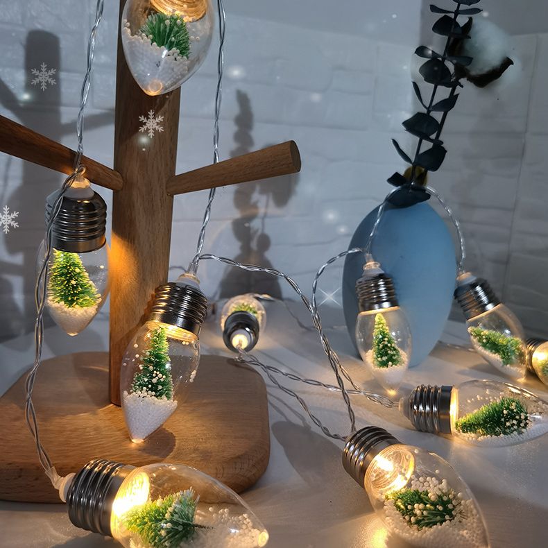 Mini Clear Glass String Lighting Nordic Battery Powered LED Festive Lighting for Bedroom