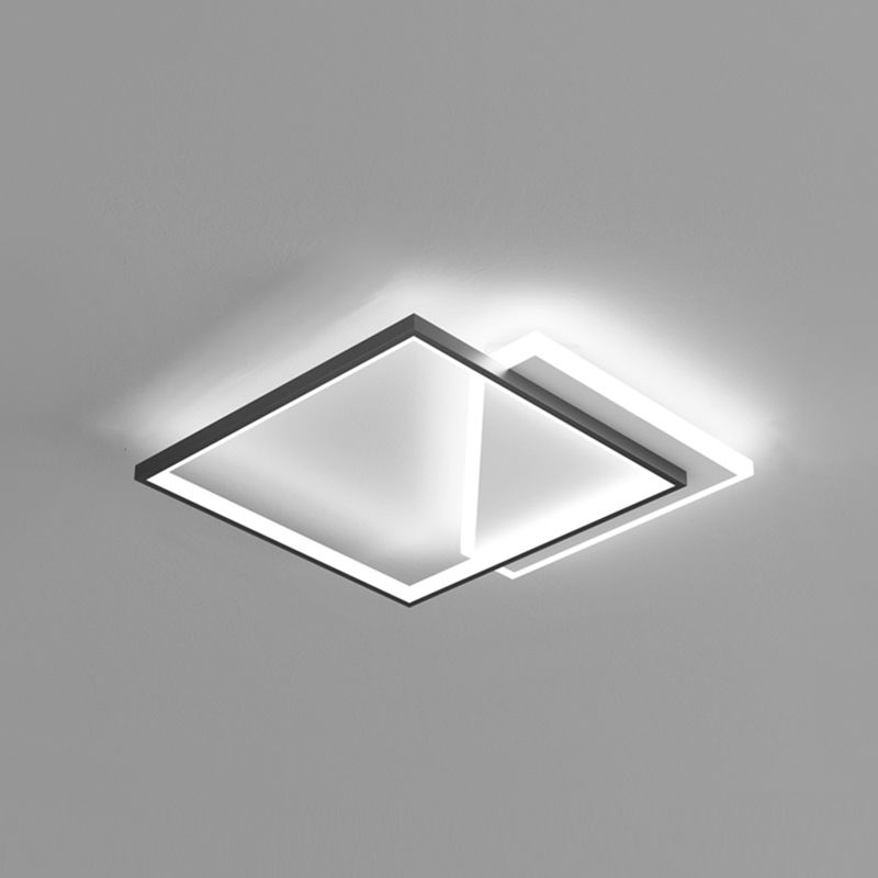 Metal cuadrado de la forma de la luz de techo de color moderno estilo moderno 2 luces de montaje de iluminación en negro