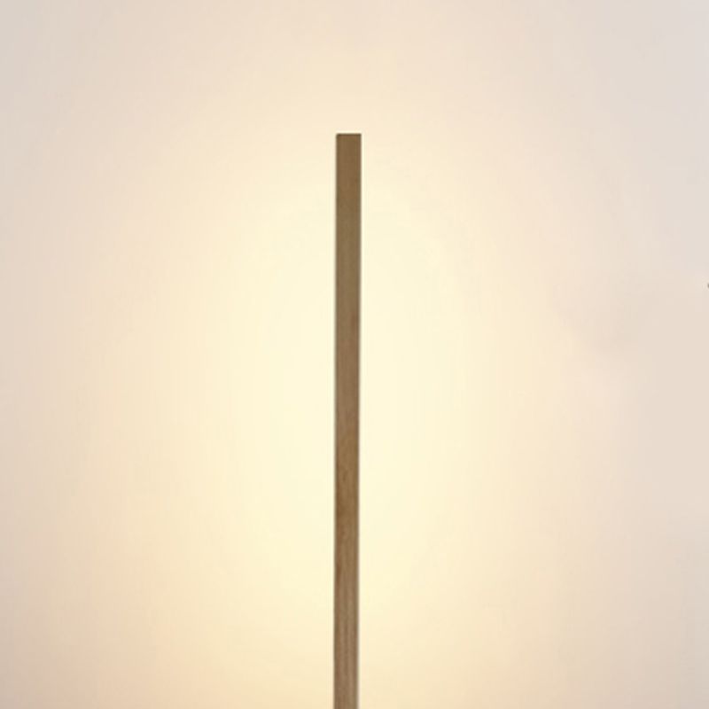 1 Light Linear Floor Lamp Contemporary Wood Standard Lamps for Bedroom