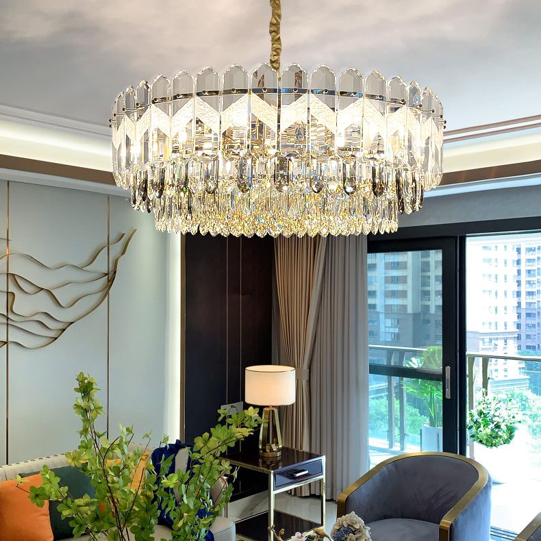 Orbicular Suspended Lighting Fixtures Modern Crystal Chandeliers for Dining Room