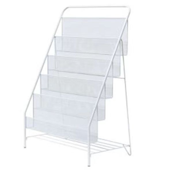 Standard Closed Back Bookshelf Metal Contemporary Bookcase with Shelves