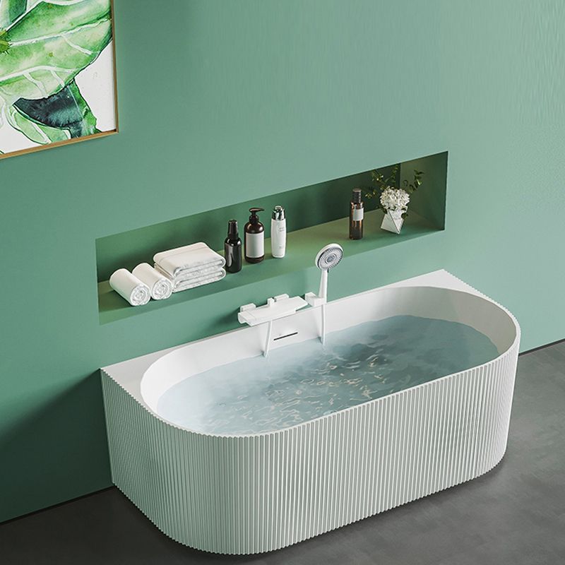 Modern White Acrylic Soaking Bathtub Rectangle Back to Wall Bathtub