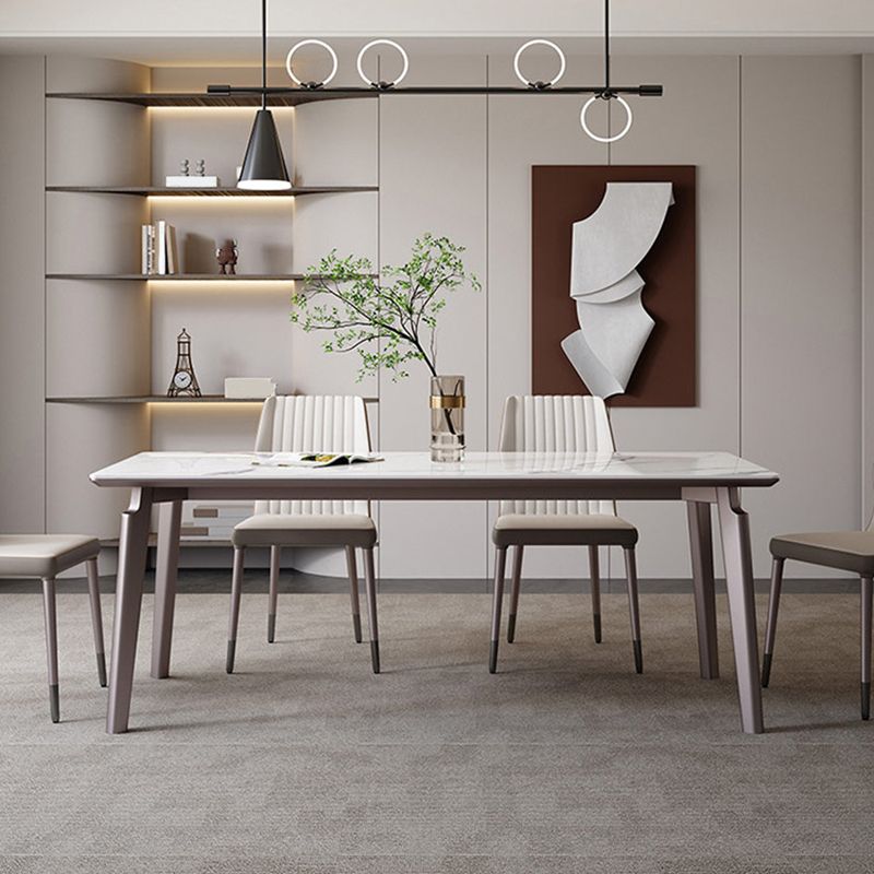 Modern 1/4/5/6 Pieces Rectangle Dining Set Sintered Stone Top Dinette Table Set