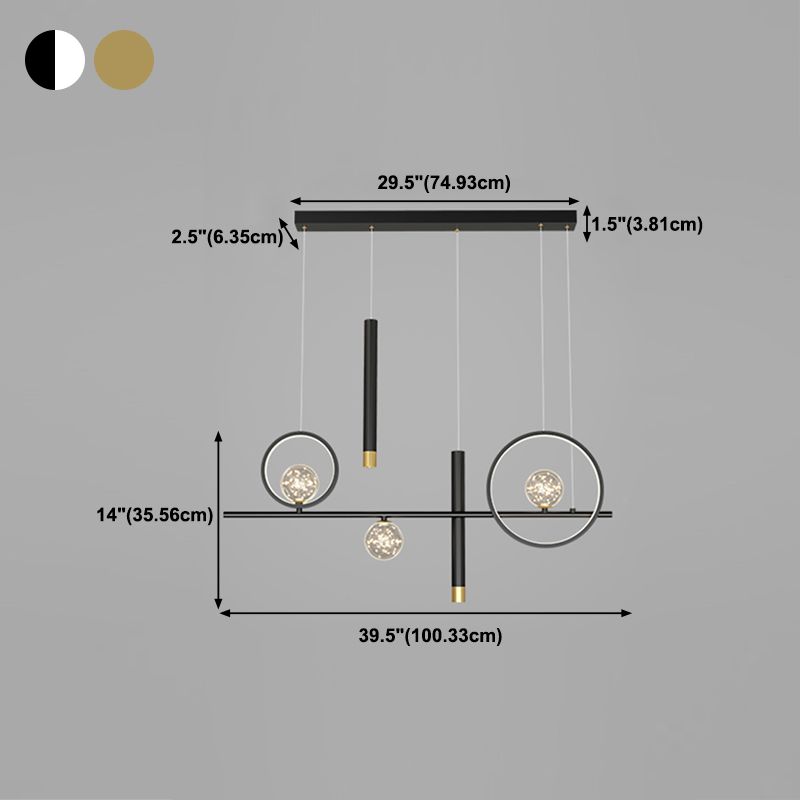 Contemporary Style Geometry Island Lighting Ideas Metal 7- Light Island Pendant Lights