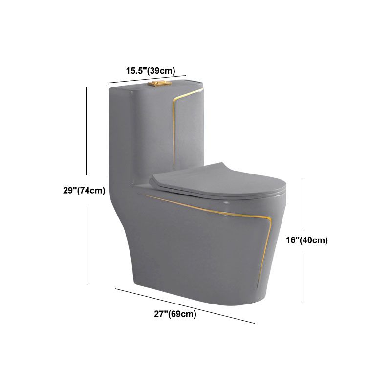 Traditional Flush Toilet Siphon Jet One-Piece Toilet with Slow Close Seat