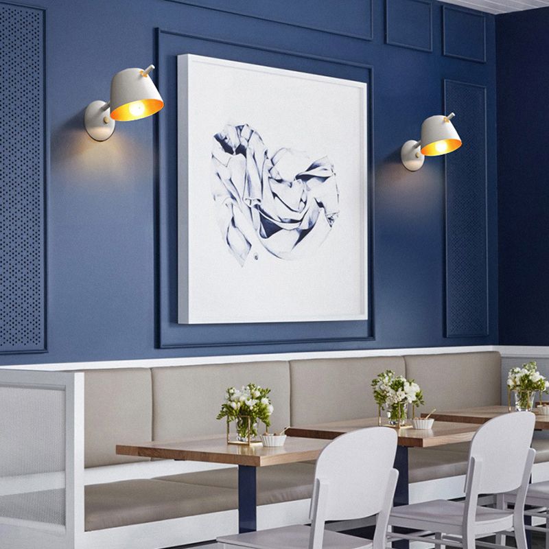 1-Light Wall Lamp Macaron Style Wall Mount Lamp with Metal for Living Room