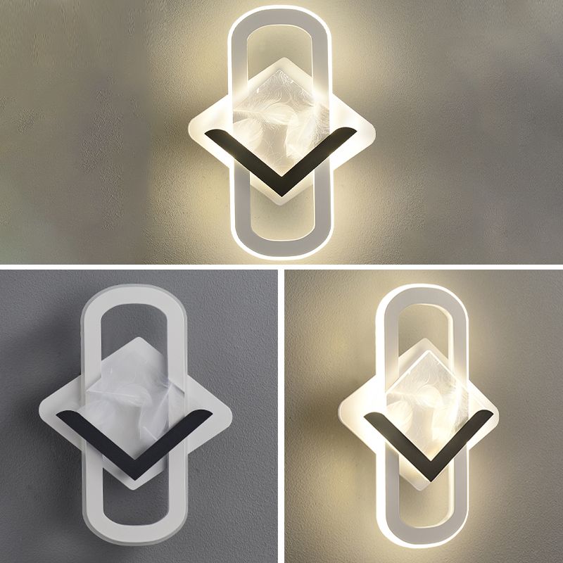 Fun a parete a parete geometrica bianca