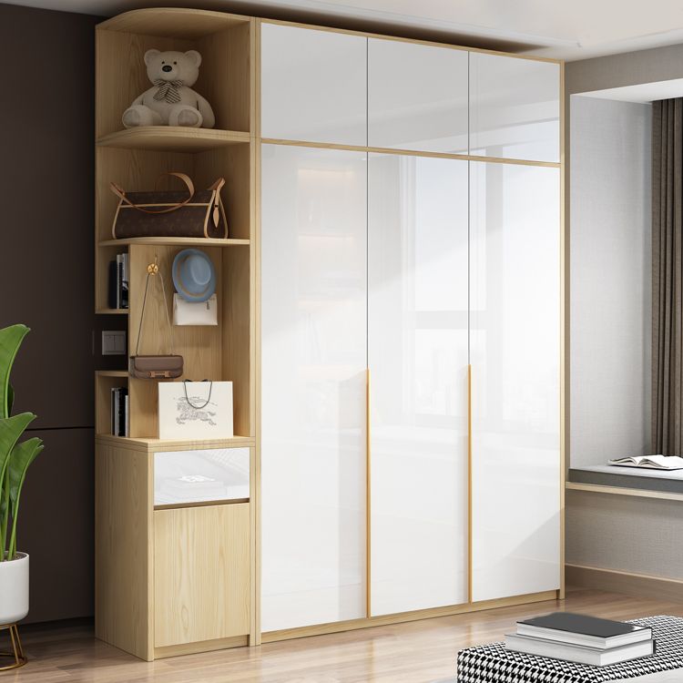 Contemporary Storage Cabinet Engineered Wood Wardrobe Armoire