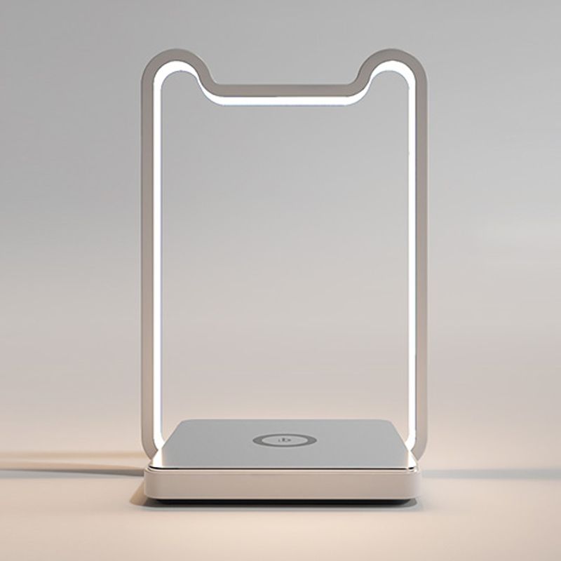 Linear 1 Light Nightstand Lamp Contemporary Metal Night Table Lamps for Bedroom