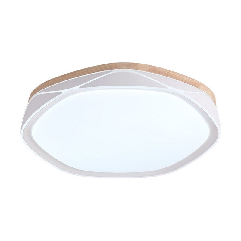 Geometric Flush Light Fixtures Modern Style Wood 1 Light Flush Mount Lighting