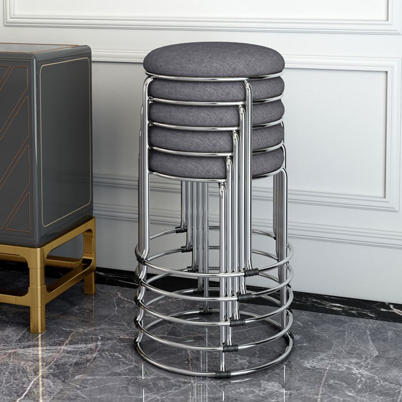 Contemporary Standard Ottoman Velvet Scratch Resistant Whole Colored Round Ottoman