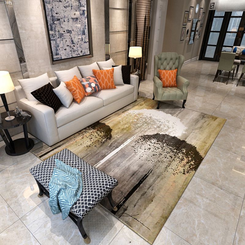 Environmental Modern Area Rug Multi Colored Geometrical Rug Pet Friendly Non-Slip Machine Washable Rug for Home