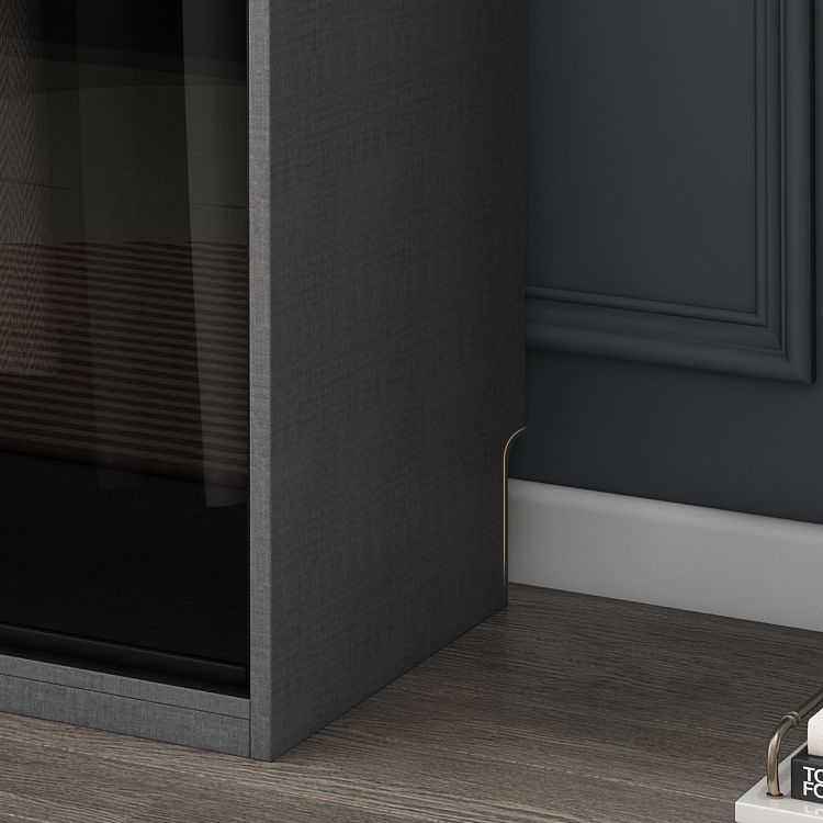 Modern Style Glass Wardrobe Bedroom Wardrobe Closet with 1 Drawer