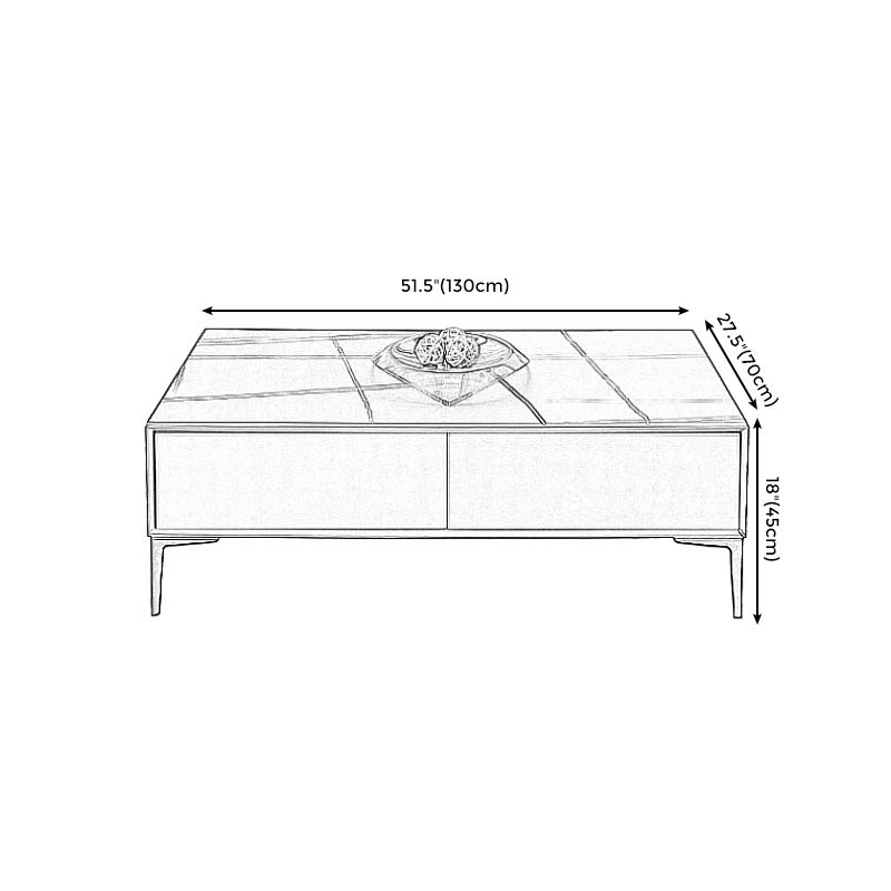 Modern Style Black Coffee Table Made of Round Rock Slab Wood