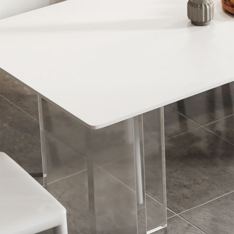 Modern Double Pedestal Dining Table Slate Dining Table for Dining Room