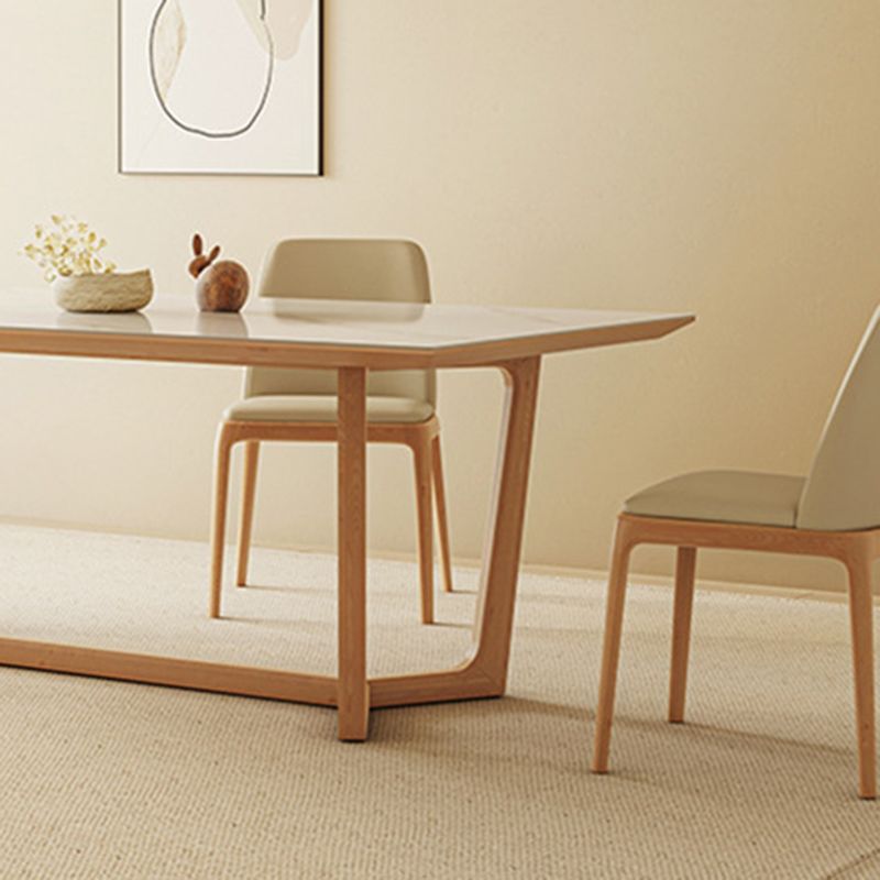 Industrial Dining Room Table Rectangle Stone Dining Site Table in White