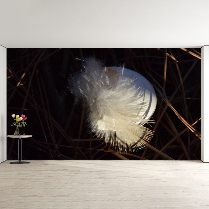 Bedroom Bird Feather Mural Eco-friendly Decorative Wallpaper