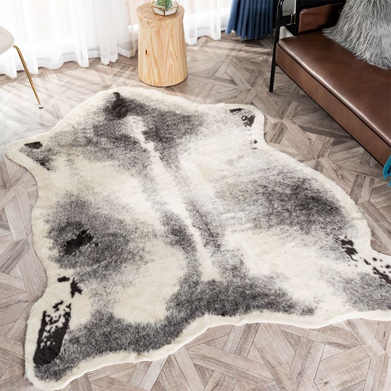 Gray Decoration Rug Unique Animal Skin Indoor Rug Polypropylene Pet Friendly Stain-Resistant Area Carpet